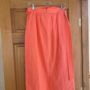 J. Crew Coral Tea-length (Midi) Tie Skirt